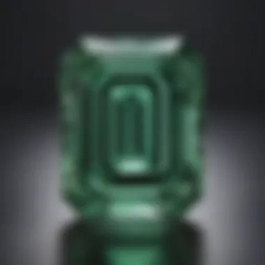 Display of Emerald Cut Diamond A stunning display of a 3.5 carat emerald cut diamond under soft lighting.