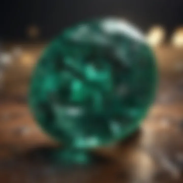 A vibrant emerald with visible inclusions highlighting clarity nuances