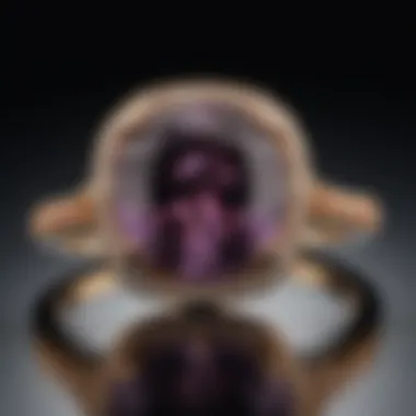 Flat Bottom Engagement Ring with Unique Gemstone Close-up of a flat bottom engagement ring with unique gemstone