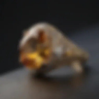 A beautifully crafted citrine ring with intricate detailing