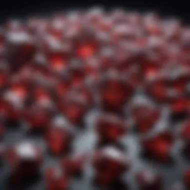 Diverse Natural Garnet Gemstones A stunning display of various natural garnet gemstones showcasing their vibrant colors and unique formations