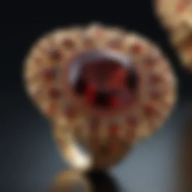 Garnet Jewelry Elegance An elegant jewelry piece featuring garnet, highlighting its aesthetic allure and craftsmanship