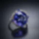 A stunning one carat tanzanite gemstone showcasing its vibrant blue-violet hues.