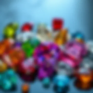 A sophisticated arrangement of various gemstones showcasing their unique colors and cuts