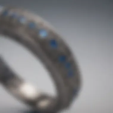 Intricate design of a notched wedding band showcasing craftsmanship