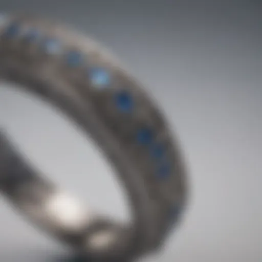 Intricate design of a notched wedding band showcasing craftsmanship