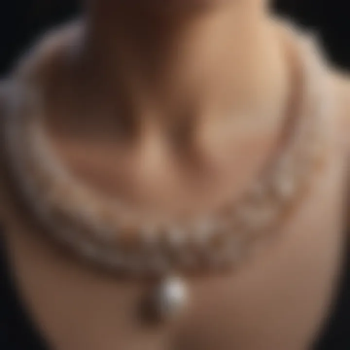 Elegant pearl necklace showcasing modern design