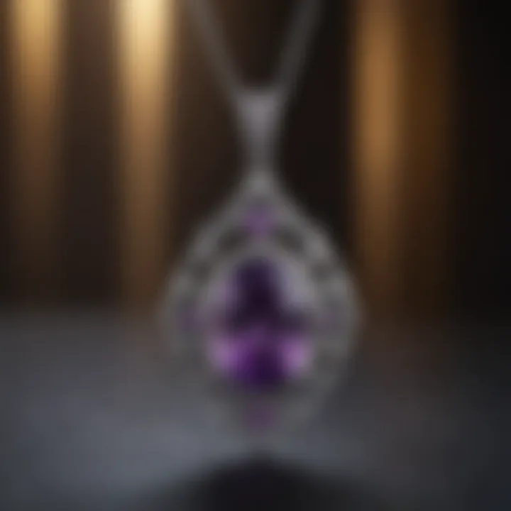 An elegant amethyst pendant set in silver, highlighting its clarity