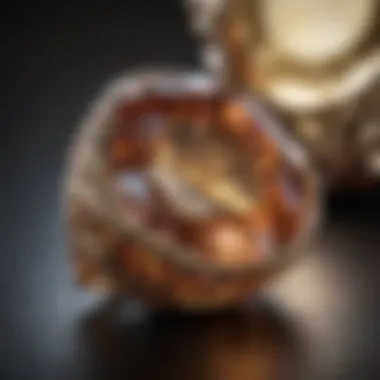 Meaningful Gemstone with Inscription A close-up of a sparkling gemstone with a meaningful inscription, symbolizing love and commitment