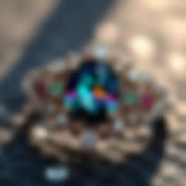 Symbolic gemstones representing love and commitment