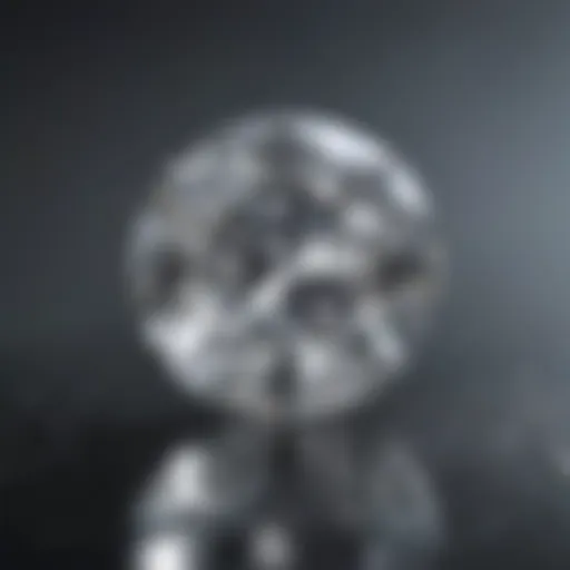 Close-up view of a sparkling white sapphire