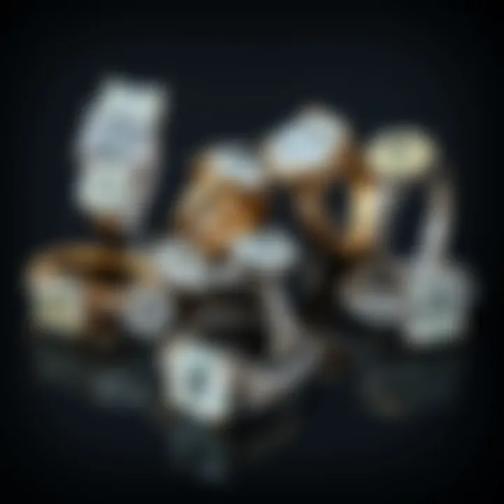 Assorted classic cut diamond rings displaying various styles