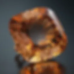 Close-up of a stunning topaz gemstone reflecting light