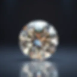 Visual comparison of carat weight and size of a round diamond