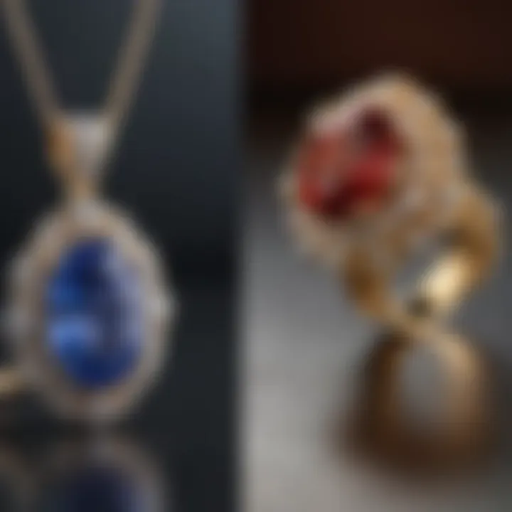 A visual comparison of a ring and a pendant with different CTTW