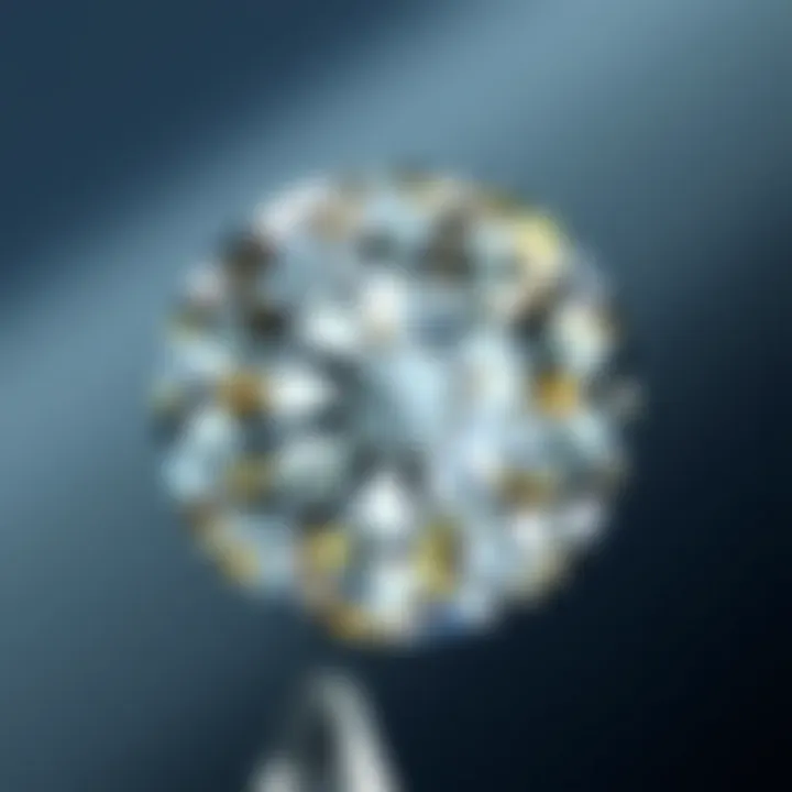 Close-up of a diamond showcasing its cut