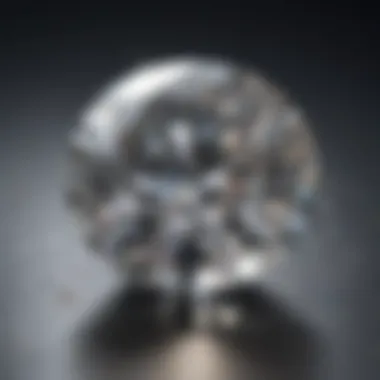 Detailed Examination of Diamond Clarity Close-up view of a diamond showcasing its clarity, revealing inclusions and blemishes.