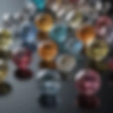 Comparison chart showcasing different diamond color grades