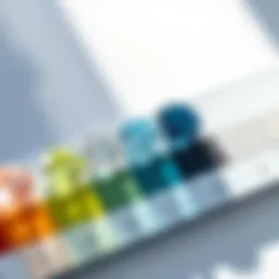 Color grading scale for diamonds showcasing various shades