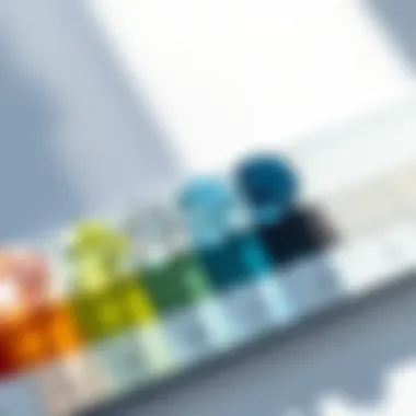 Color grading scale for diamonds showcasing various shades