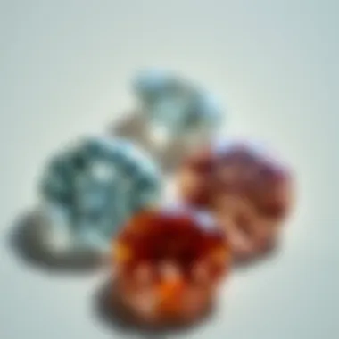 Comparison of diamonds with different colour grades and their visual appeal