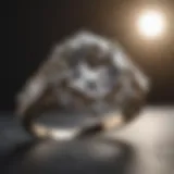 Close-up of a diamond ring showcasing its brilliance