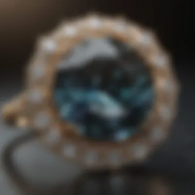 Elegant diamond ring with price tags indicating per carat costs