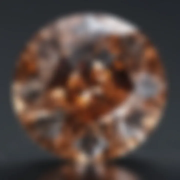 Close-up of a 2 carat diamond showcasing its brilliance