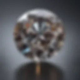 Visual representation of a one carat diamond showcasing its dimensions