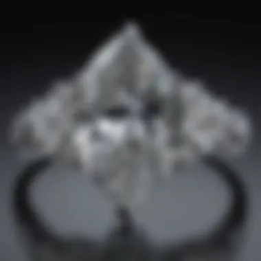 Close-up view of a marquise diamond ring showcasing its unique cut