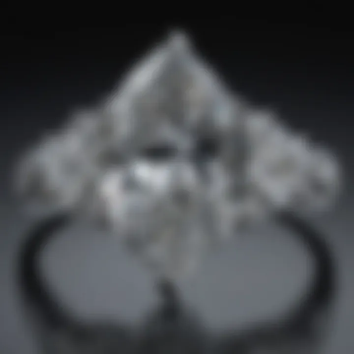 Close-up view of a marquise diamond ring showcasing its unique cut