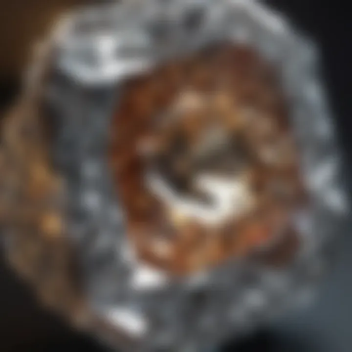 Close-up of unique facets on a mine cut diamond