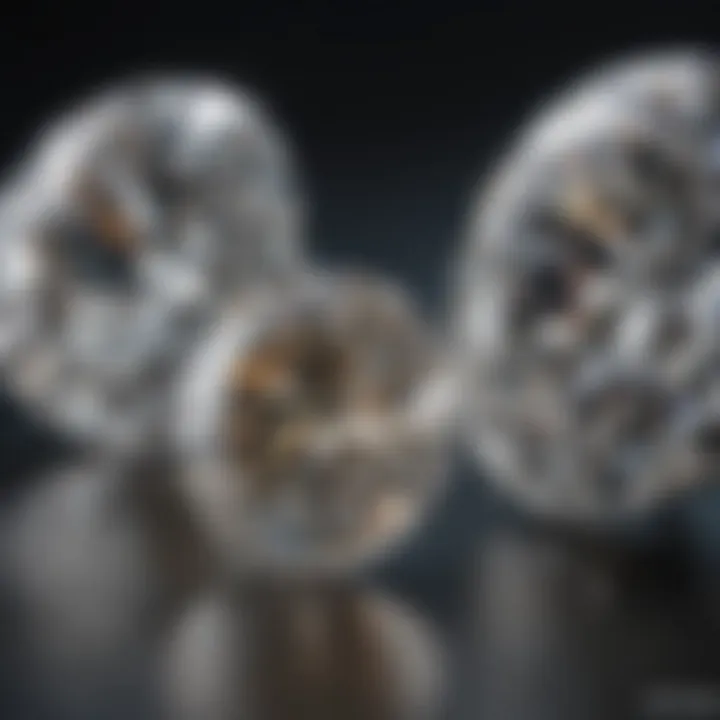 Comparison chart showing moissanite versus diamonds