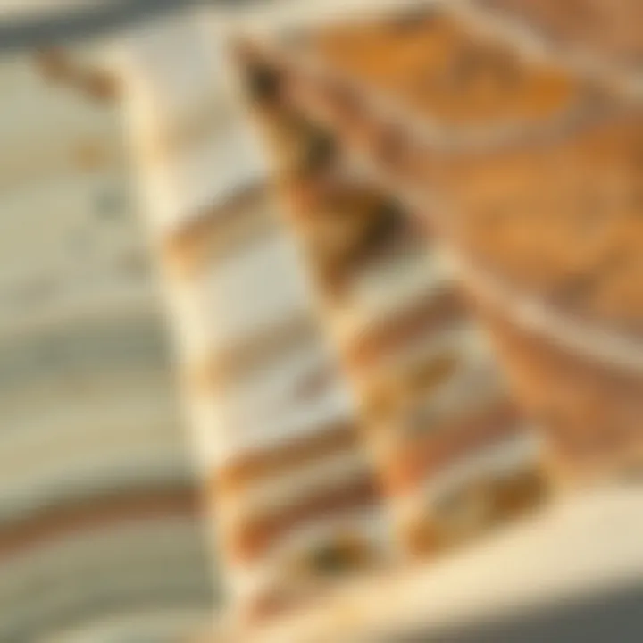 Comparison of Quartzite Slabs A visual comparison of various quartzite slabs emphasizing quality differences