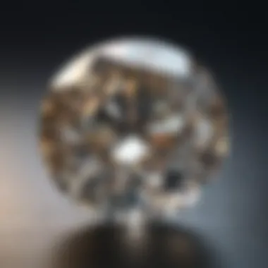 Close-up of a brilliant round cut diamond showcasing its facets