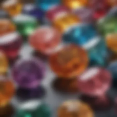 Vibrant Colors of Sept Stones A close-up view of various sept stones showcasing their vibrant colors