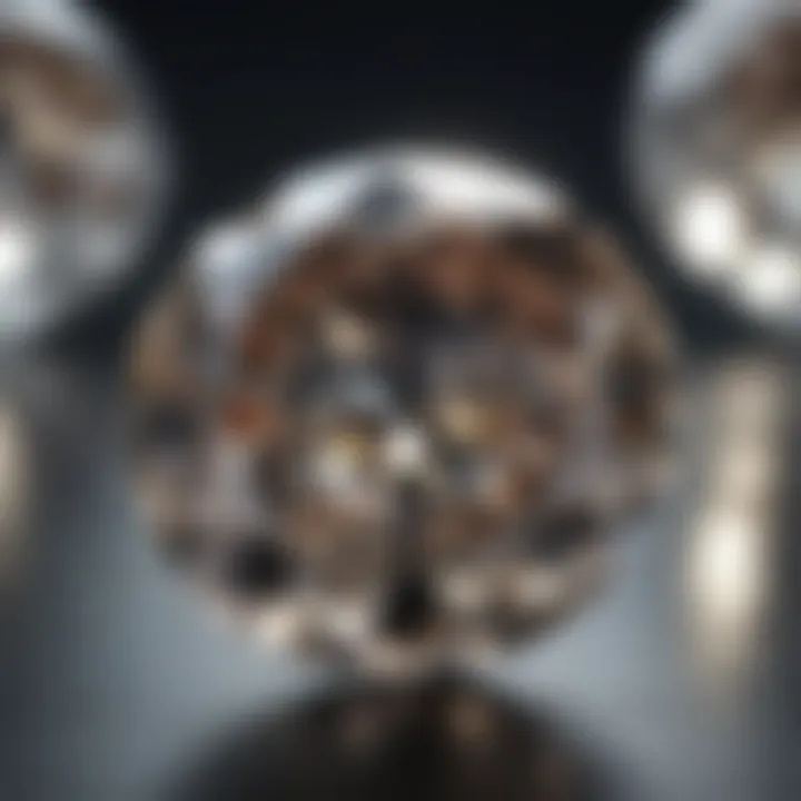 A close-up of SI quality diamonds highlighting inclusions