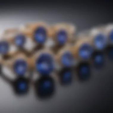 Comparison of different tanzanite stones highlighting their varying shades and qualities