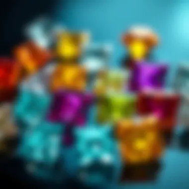 Diversity in Color and Clarity Display of various princess cut diamonds with different colors and clarity