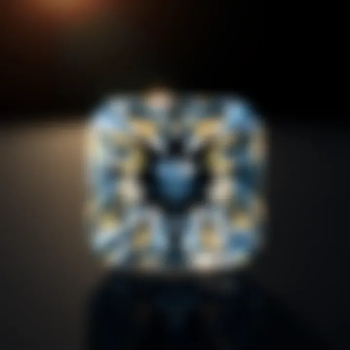 Geometry of Elegance Geometric representation highlighting the symmetry of the princess cut diamond