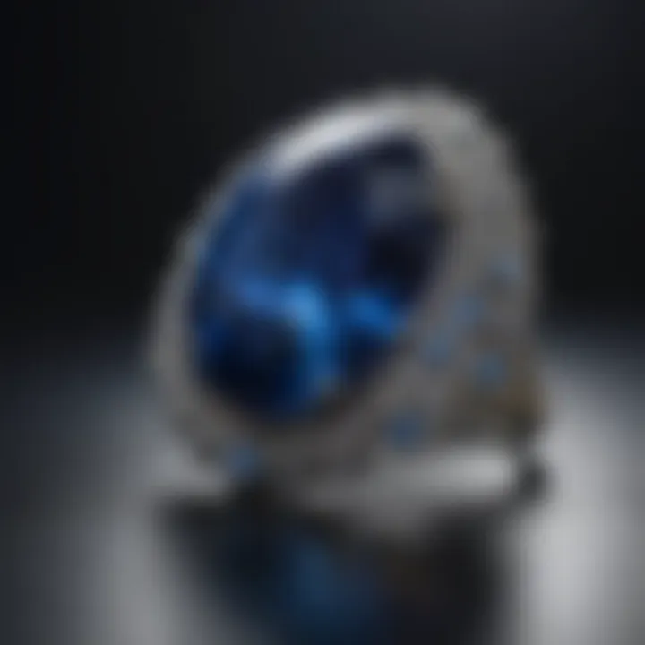 Close-up of a lustrous sapphire showcasing its vibrant blue hue