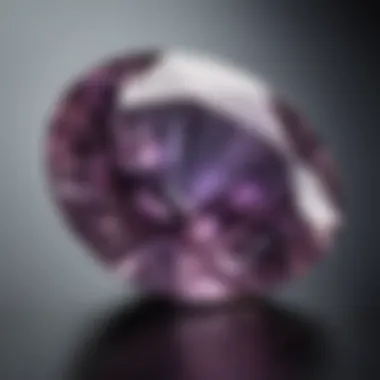 Close-up of an alexandrite gemstone highlighting its clarity and cut.