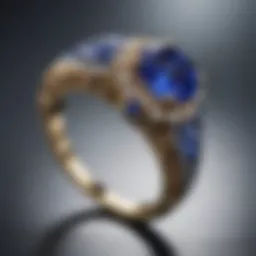 Close-up of a stunning tanzanite ring showcasing its vibrant blue hues and intricate design.