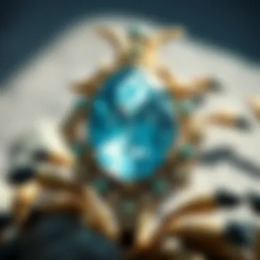 Mythological Representation of Aquamarine An artistic representation of aquamarine's mythological associations with the sea