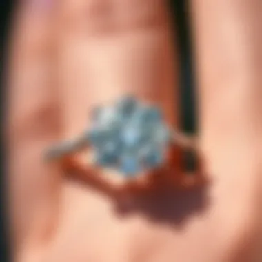 Close-up of an exquisite diamond engagement ring showcasing its brilliance