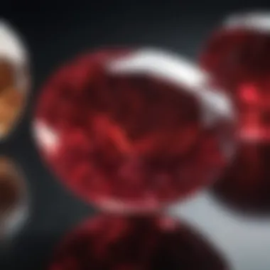 A close-up view showcasing the clarity and brilliance of a premium ruby