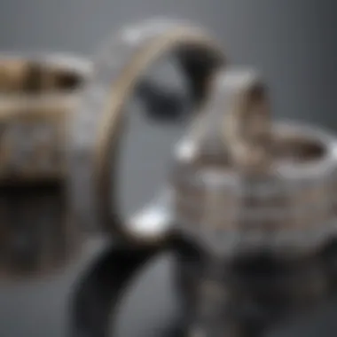 An elegant display of wedding bands