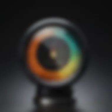 Refraction Analysis in Gemology Close-up of a refractometer displaying light refraction through a gemstone