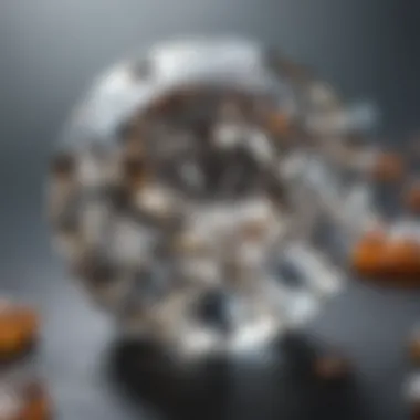 Microscopic Examination of Diamond Features A close-up view of a diamond under a microscope illustrating the examination process