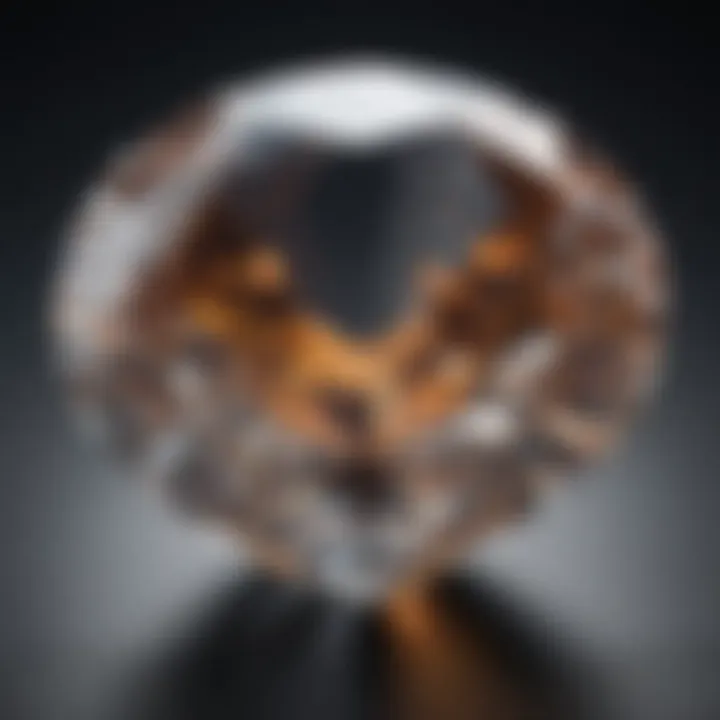 Close-up of a diamond showcasing its clarity and brilliance.